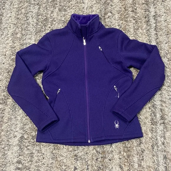 Spyder zip front long sleeve, women’s purple jacket, size small - Picture 1 of 13